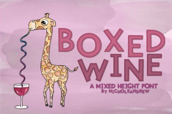 Boxed Wine: A Boxy Handwritten Display Font for Creative Branding